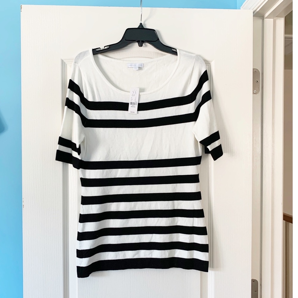 New York & company stripped 1/4 sleeve top